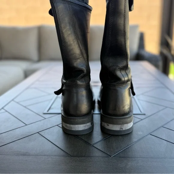 Harley-Davidson Black Motorcycle Boots with Buckles - Picture 7 of 11